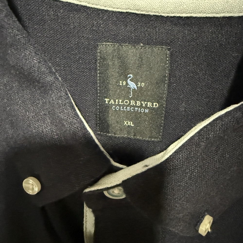 Tailorbyrd Men's Blue Button Up Short Sleeve XL - Picture 4 of 7